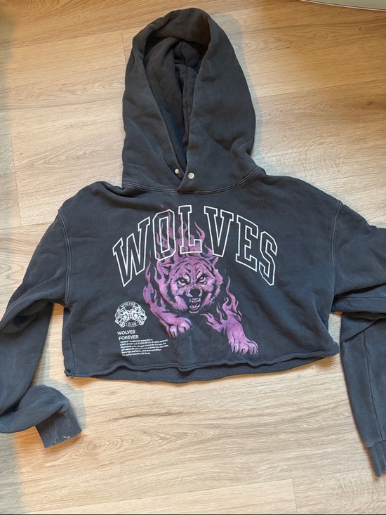 Darc Sport Tops - Darc Sport Black Hoodie with White Wolves Club Patch